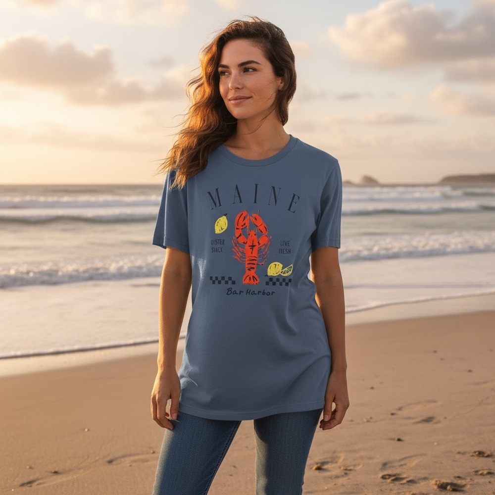 #420. Maine Lobster Shack Graphic Tee - Blue - Picture 6 of 7